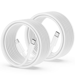 USB C to USB C Cable 10FT, 2-Pack 10 Foot Long Charging Cable Type C Fast Charger Cord for iPhone 16/15 Pro Max/Plus/16e, iPad Pro/Air/Mini, MacBook, Samsung S25/S24/S23, Pixel 9/8/7, Tablet, Android